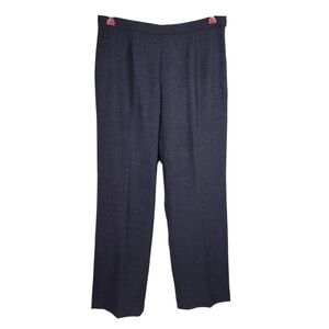 Kasper Wool Pants Size 12P Gray Pleated Fully Lined Side Zip Straight Trouser